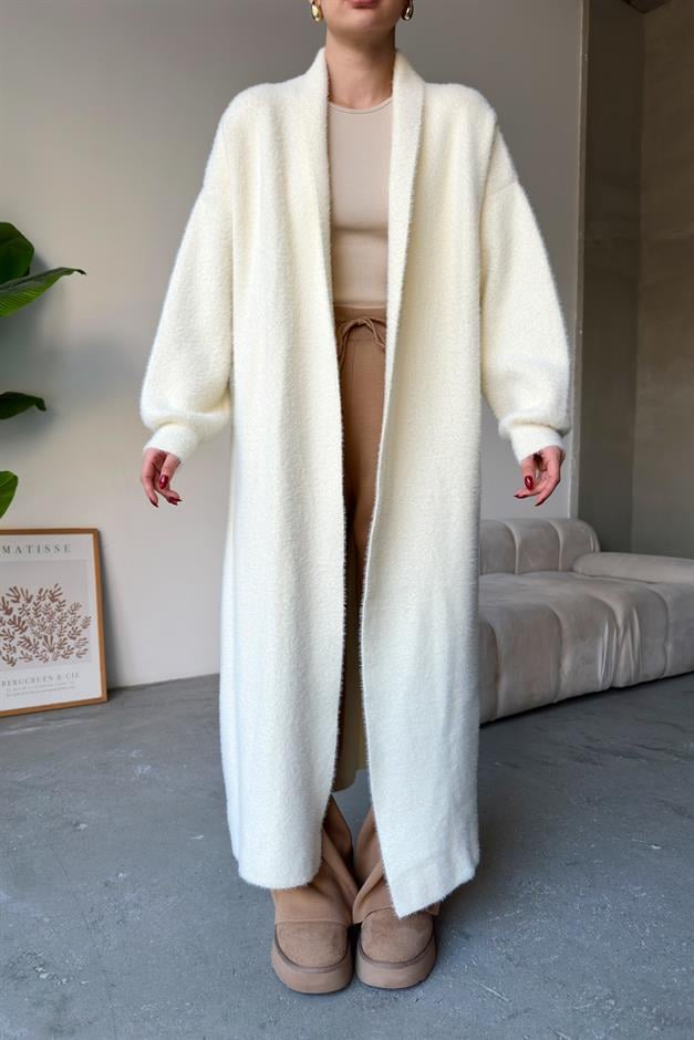 Long Loose Knit Cardigan IVORY 8245