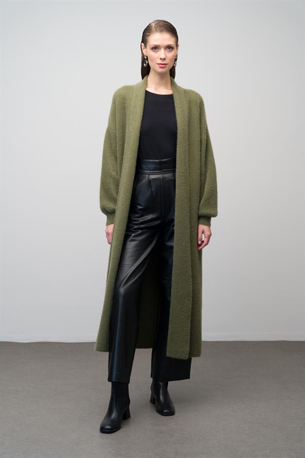 Long Loose Knit Cardigan DRAB 8245