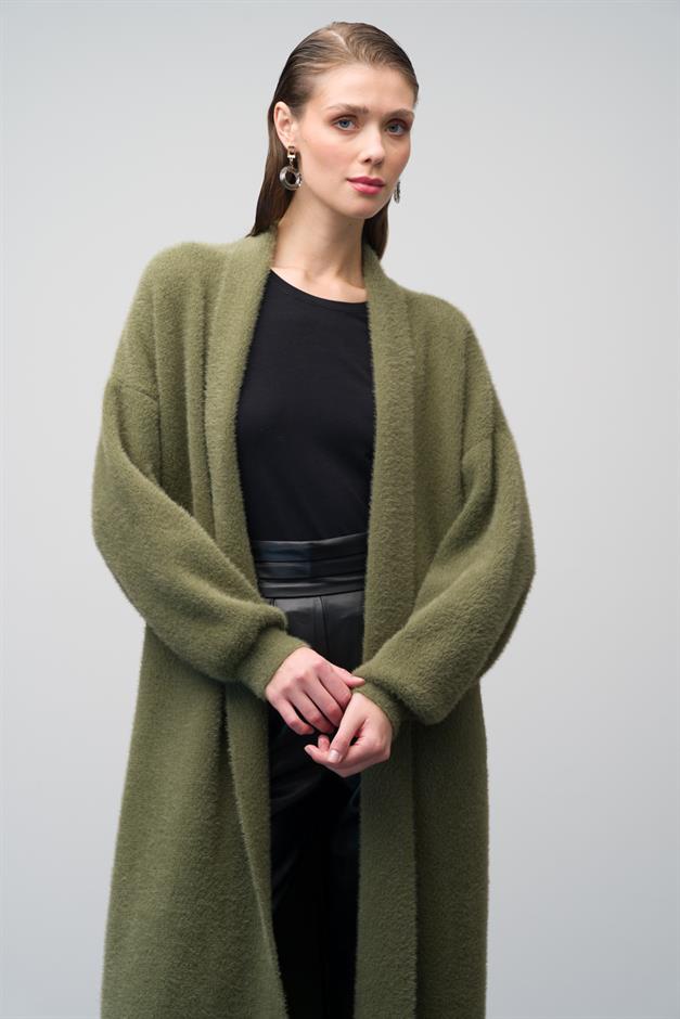 Long Loose Knit Cardigan DRAB 8245