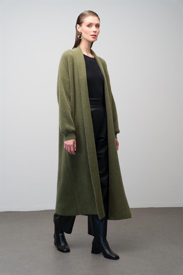 Long Loose Knit Cardigan DRAB 8245