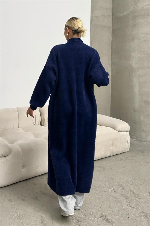 Long Loose Knit Cardigan NAVY 8245