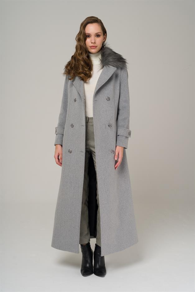 Double-breasted fur coat with removable collar A.GRI 3991