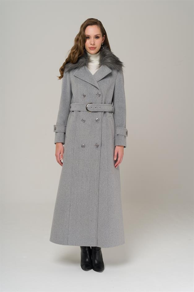 Double-breasted fur coat with removable collar A.GRI 3991