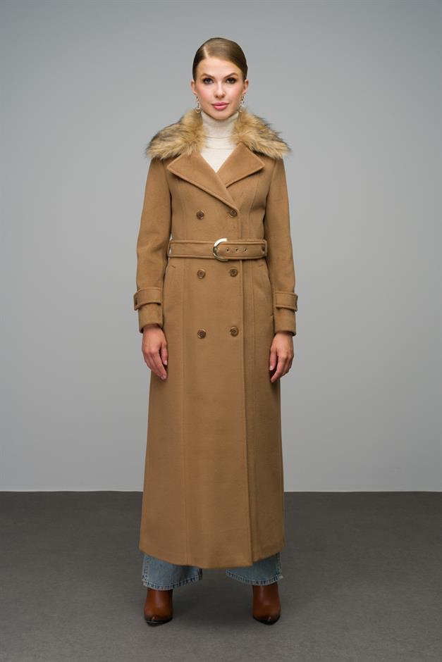 Double-breasted fur coat with removable collar K. KAMEL 3991
