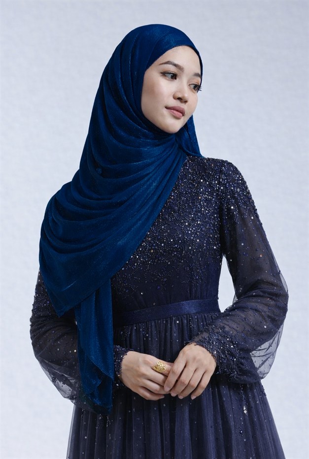 Yoryo İpek Abiye Şal K. İNDİGO 103