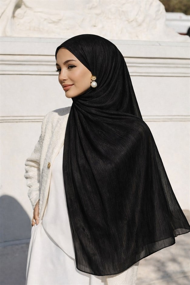 Yoryo İpek Abiye Şal SİYAH 103