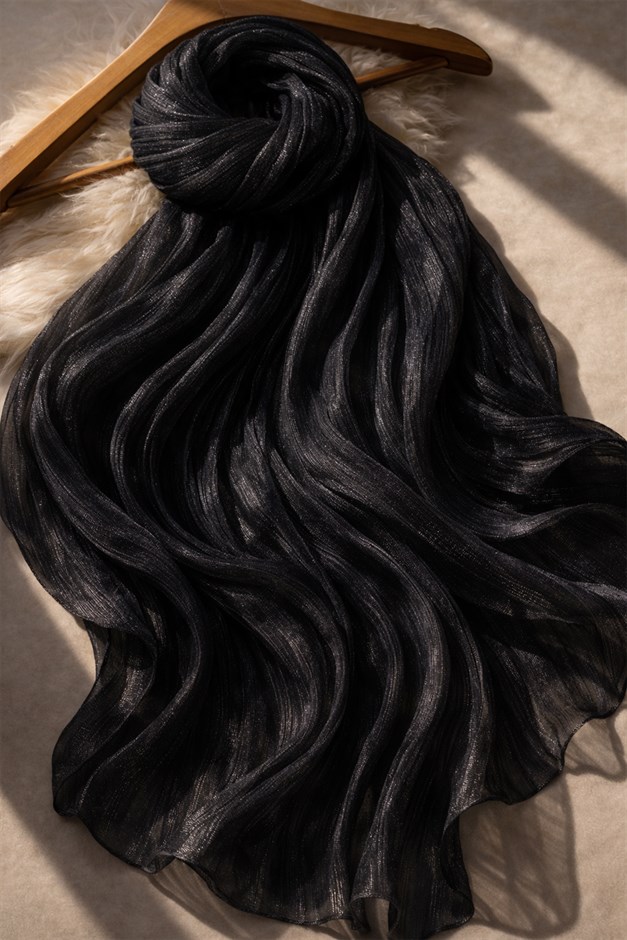 Yoryo İpek Abiye Şal SİYAH 103