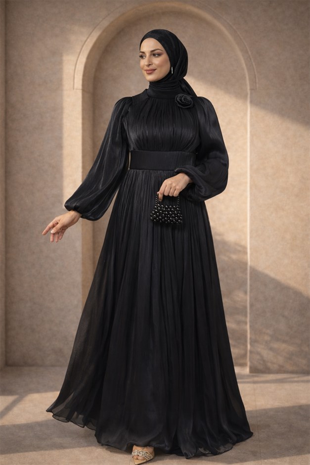 Yoryo İpek Abiye Şal SİYAH 103