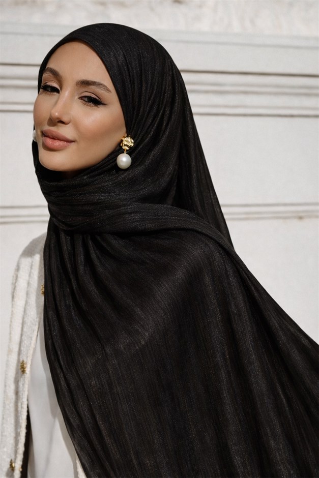 Yoryo İpek Abiye Şal SİYAH 103