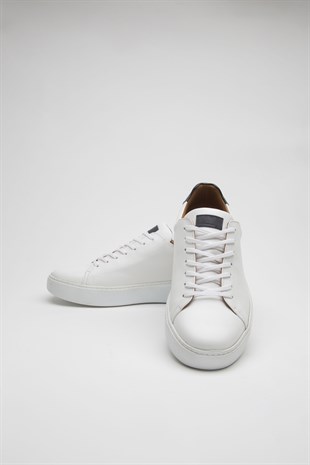 TETA TT1505 Hakiki Deri Beyaz Erkek Sneakers