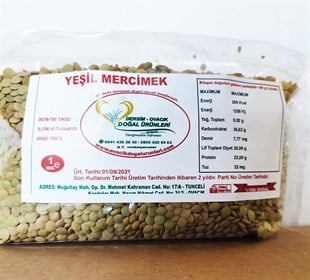 OVACIK DOĞAL YEŞIL MERCIMEK(1KG)