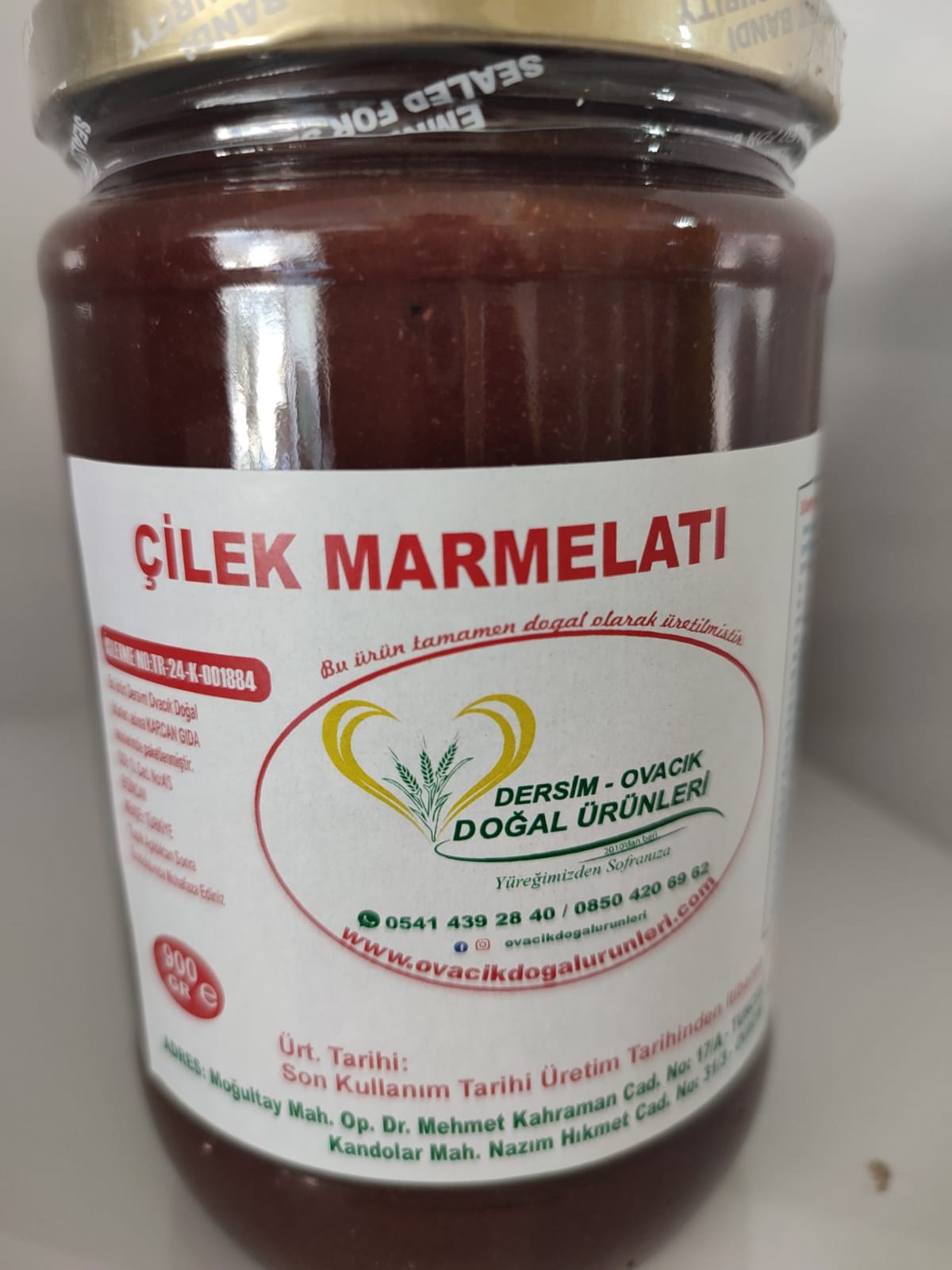 DOĞAL ÇİLEK MARMELATI (900GR)