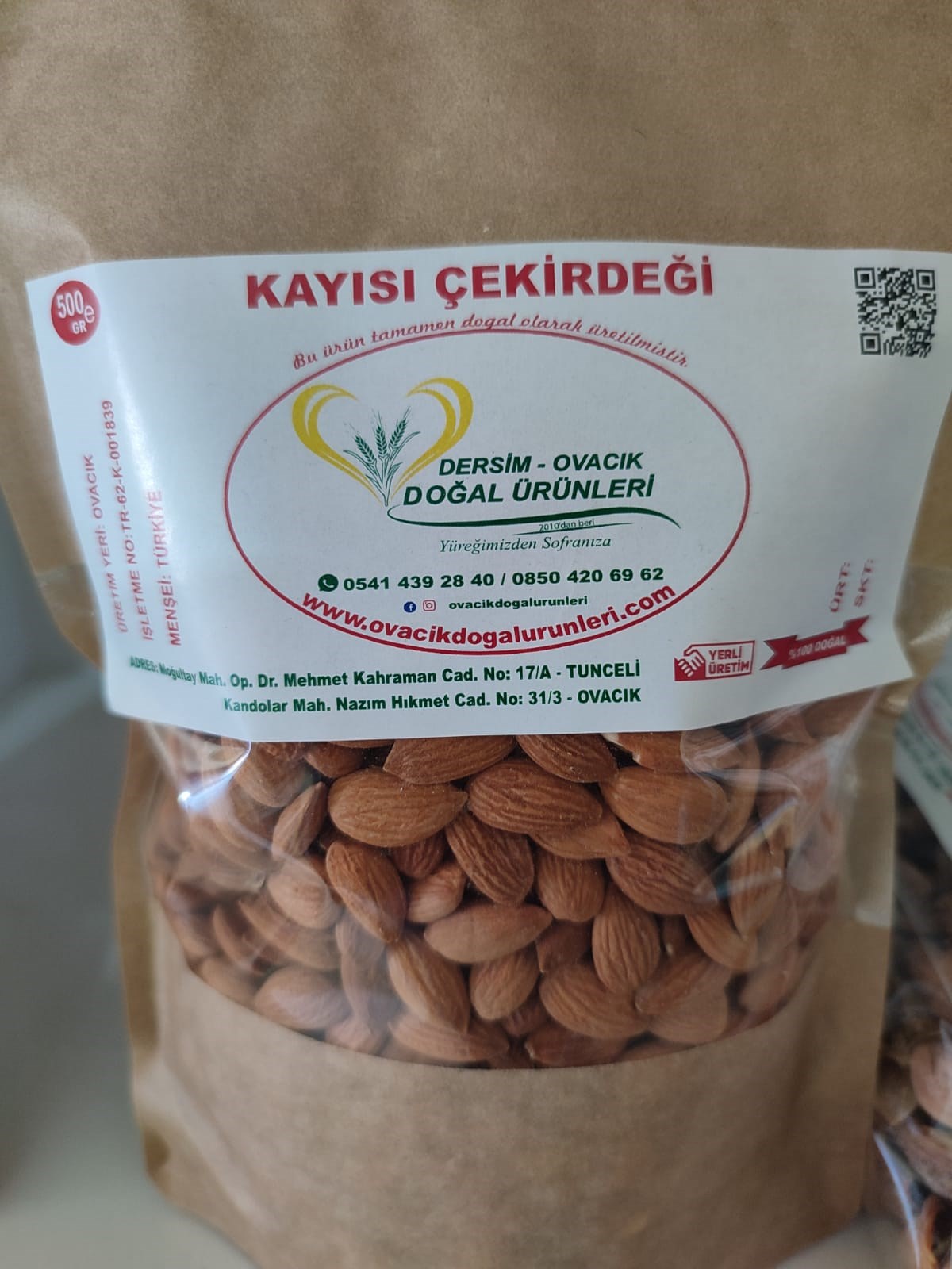 DOĞAL KAYISI ÇEKİRDEĞİ (500GR)