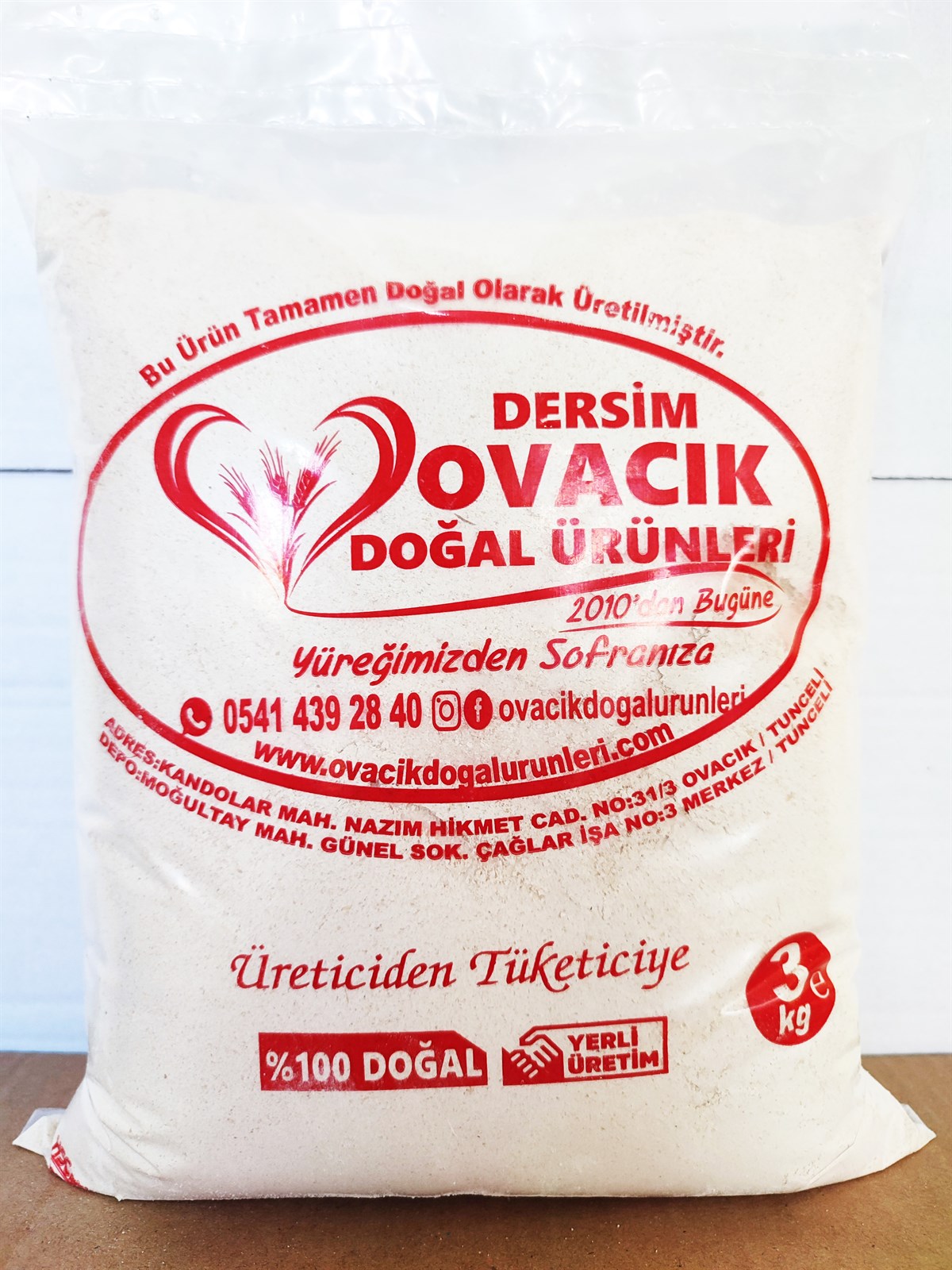 DOĞAL TAM BUĞDAY UNU (3KG)