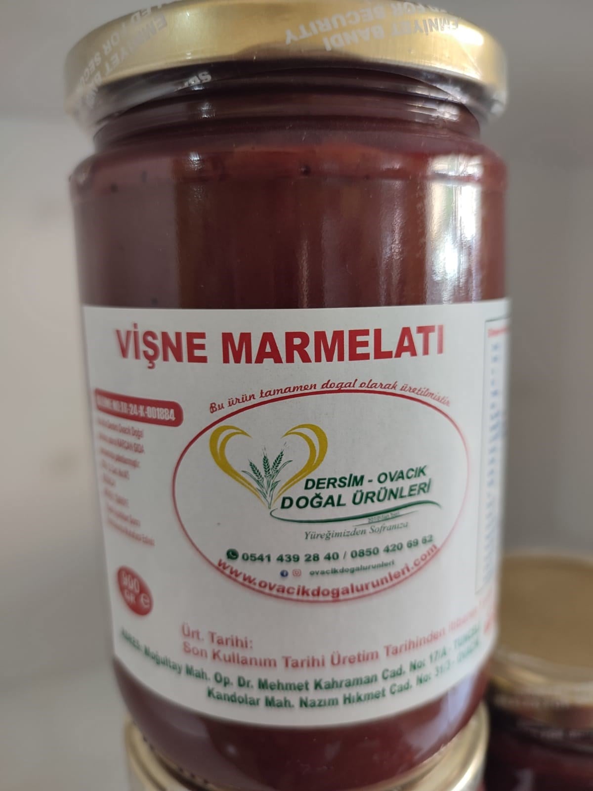 DOĞAL VİŞNE MARMELATI (900GR)