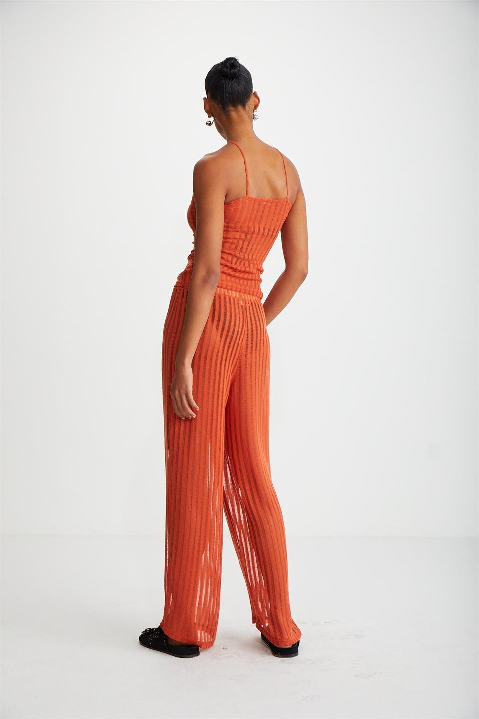 ANEMONEB  Regular Turuncu Tekli Pantolon