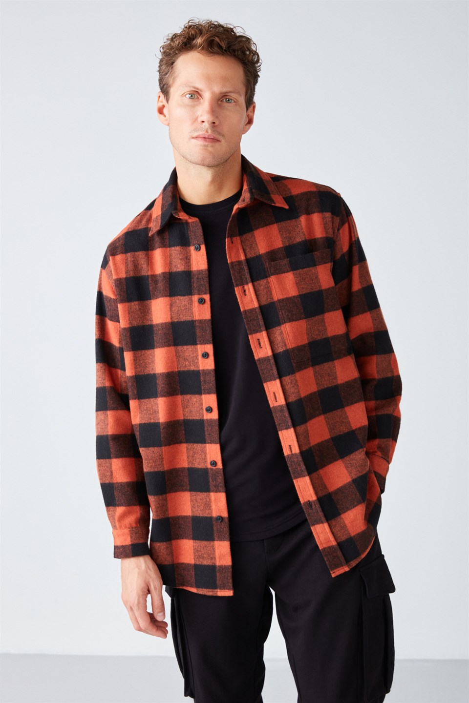 CULLEN Dokuma Oversize Fit Turuncu  Gömlek