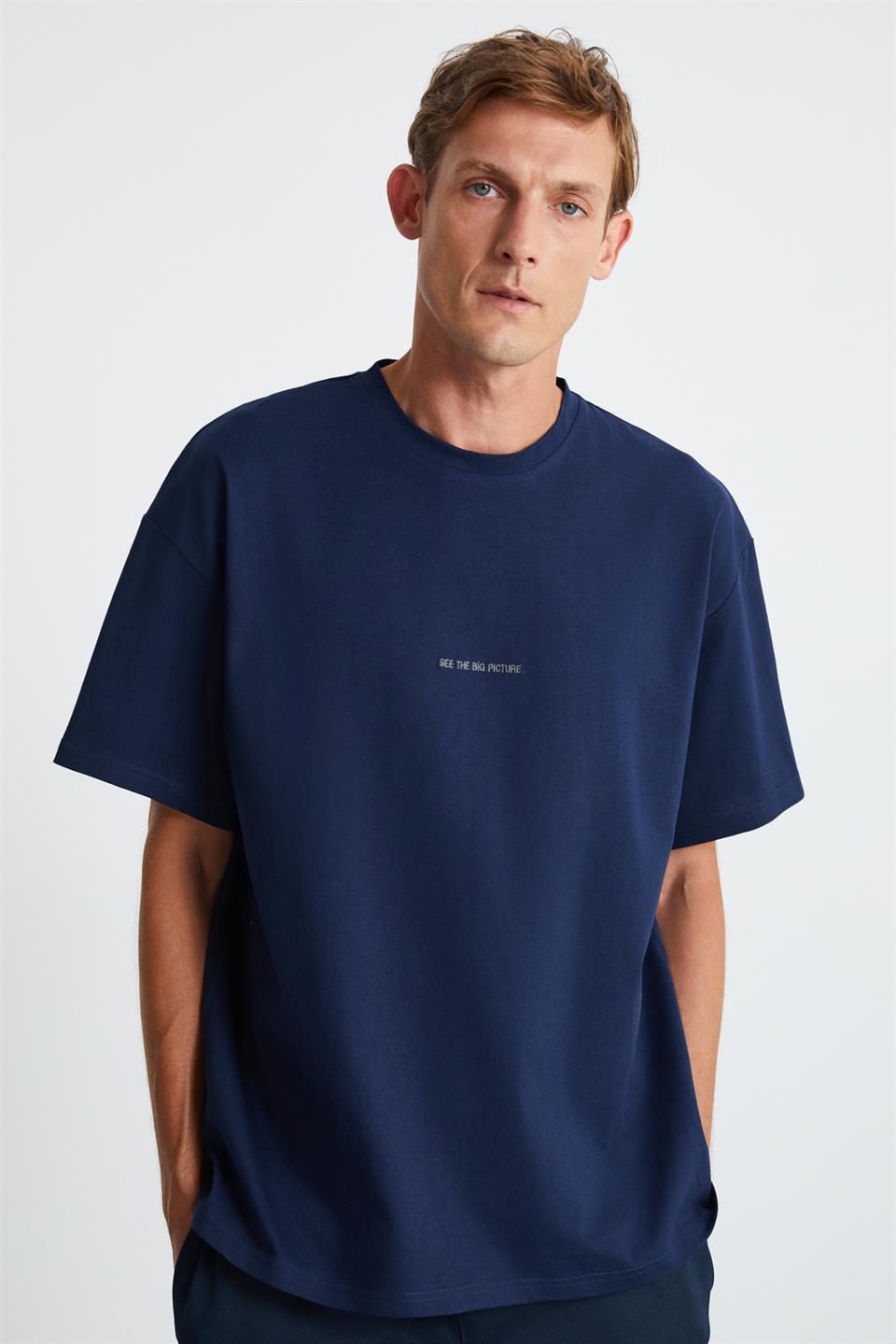 RIVER  Oversize Lacivert  T-Shirt