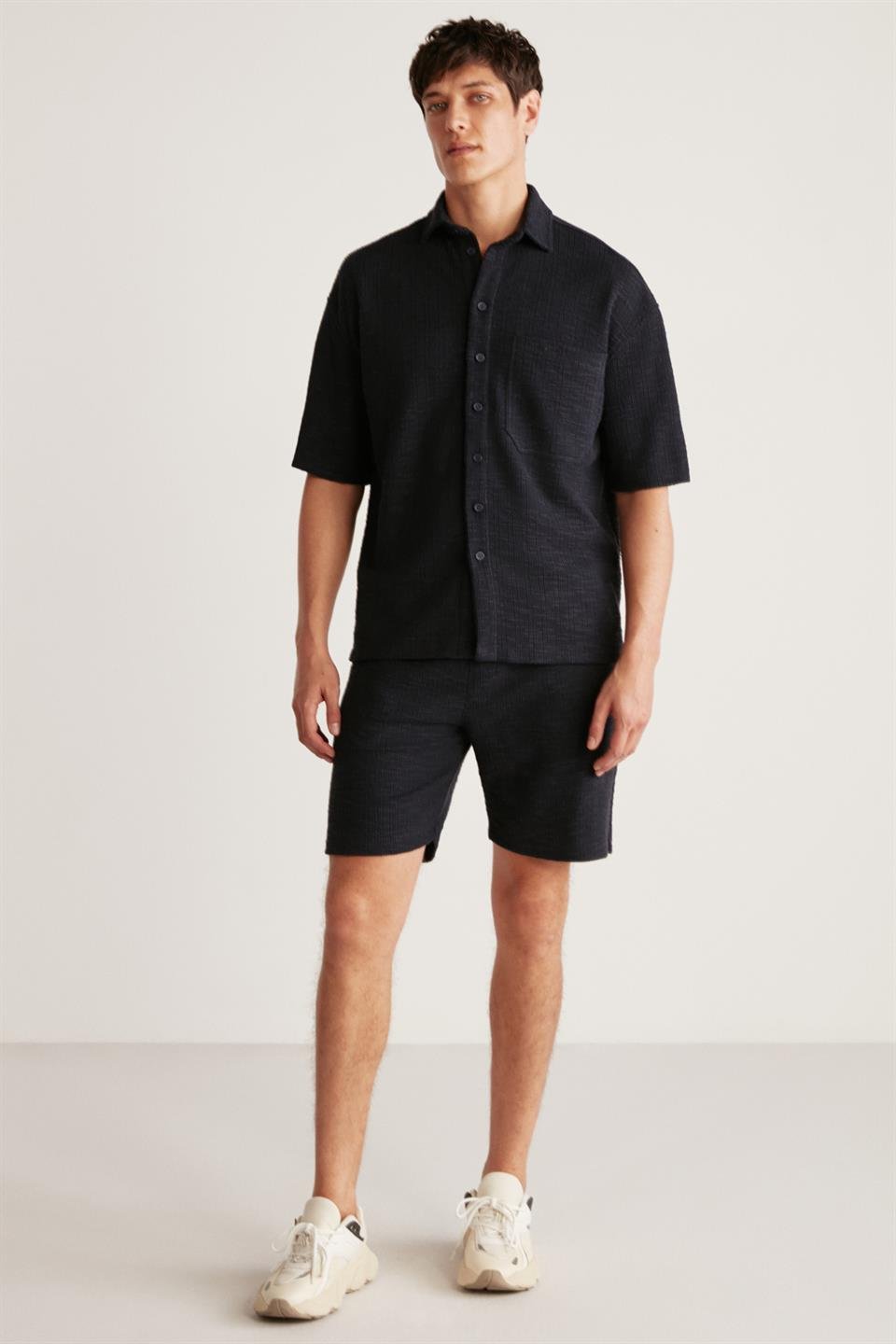 UMBERTO Örme Regular Lacivert  Gömlek