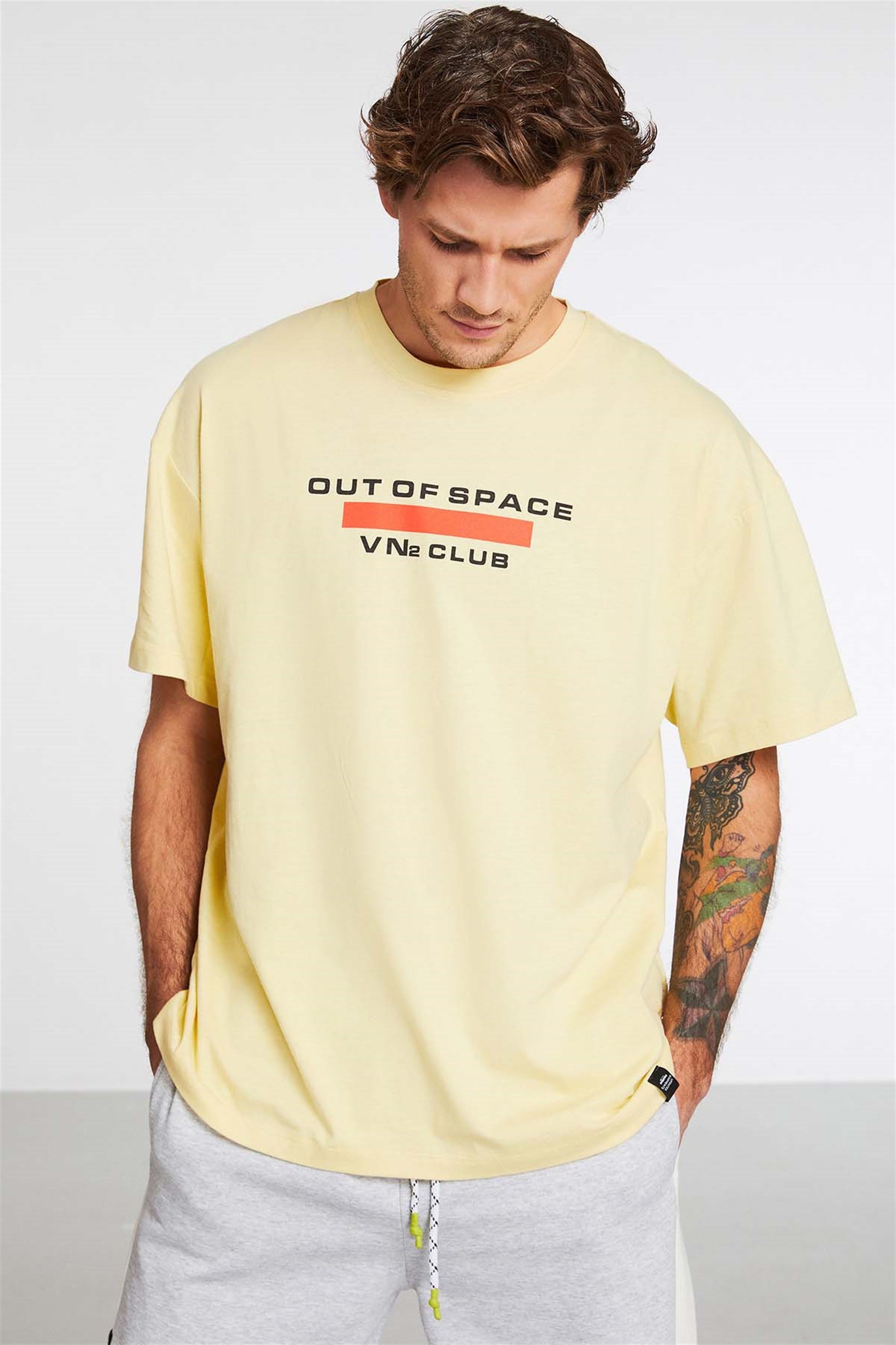 Explore Örme Oversize Sarı T-Shirt | Grimelange