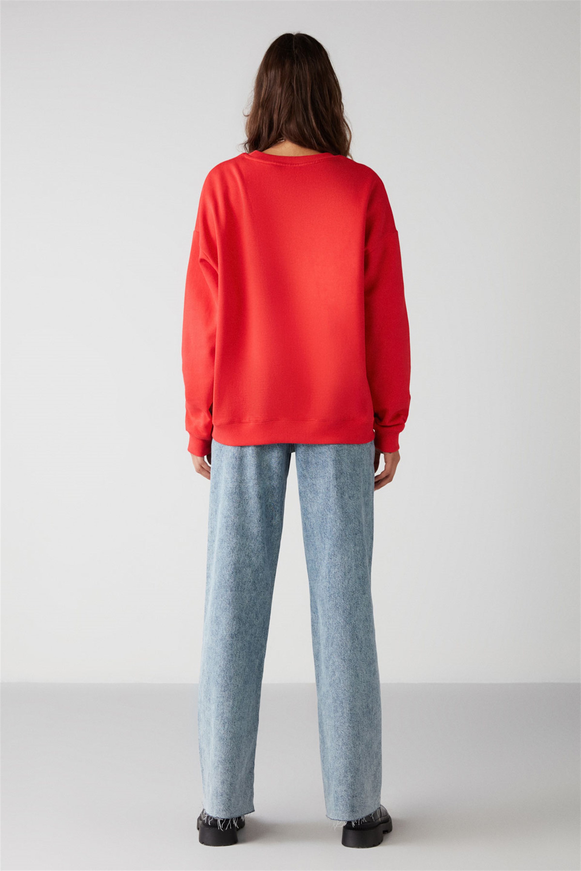 LIZA Örme Relaxed Kırmızı Sweatshirt | Grimelange