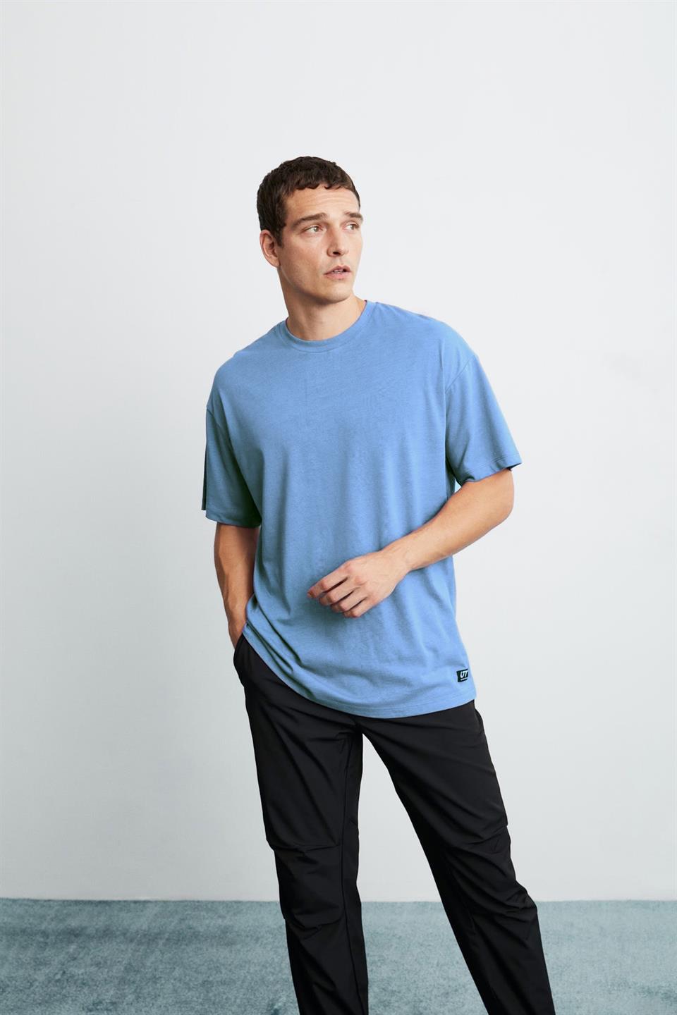 JETT Erkek Oversize Fit %100 organik Pamuk Kalın Dokulu Bisiklet