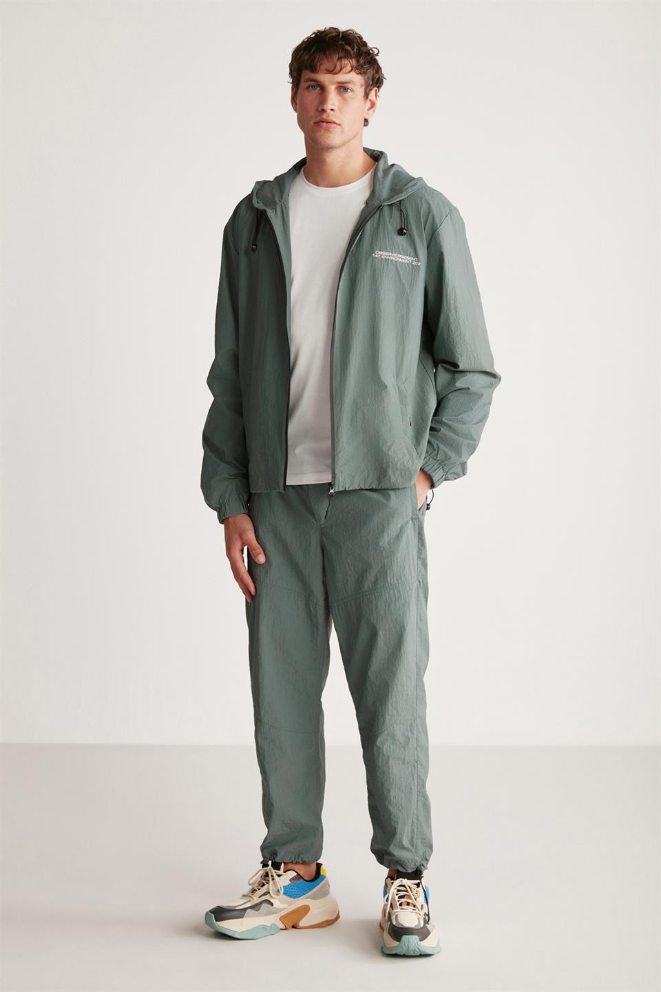 TERRY Paraşüt Comfort Yeşil Tekli Pantolon