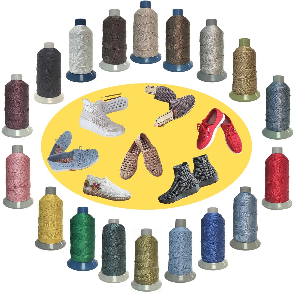 18 Katlı Polyester Floş İplik 250 Gr Örgü İpi Örgü Ayakkabı İpi, Tesbih İpi