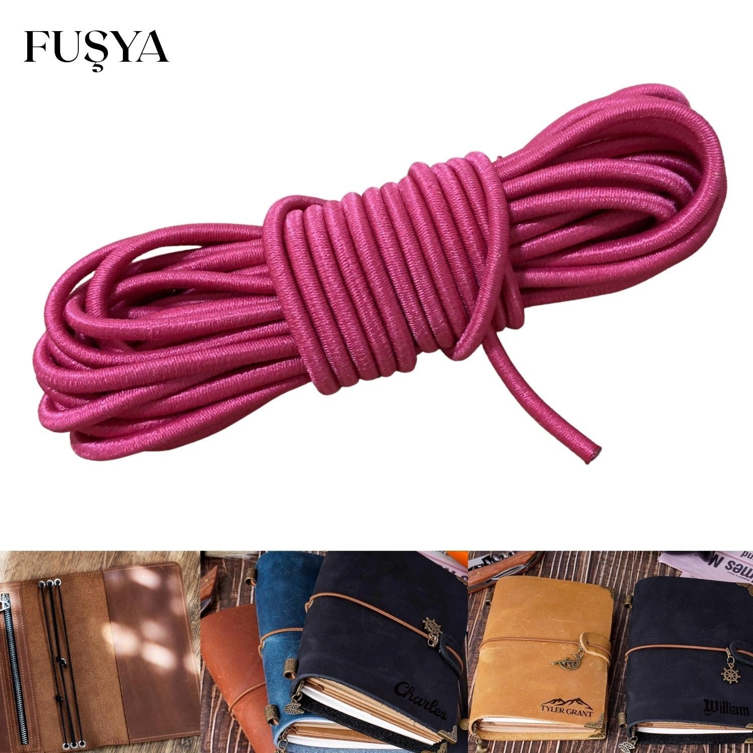 3 mm Yuvarlak Lastik İp 2 metre, Defter Ajanda Kılıfı Sabitleme