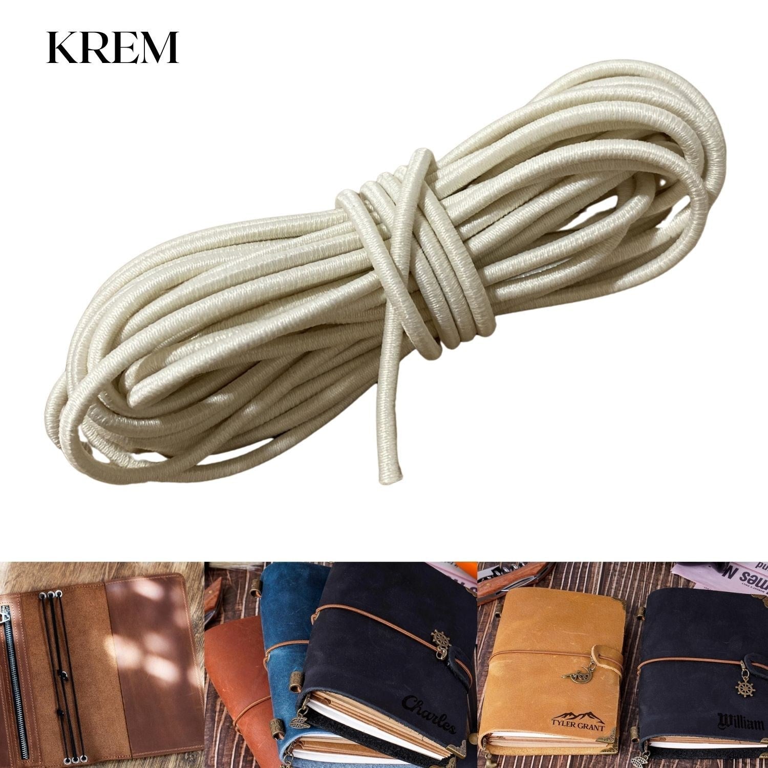 3 mm Yuvarlak Lastik İp 2 metre, Defter Ajanda Kılıfı Sabitleme