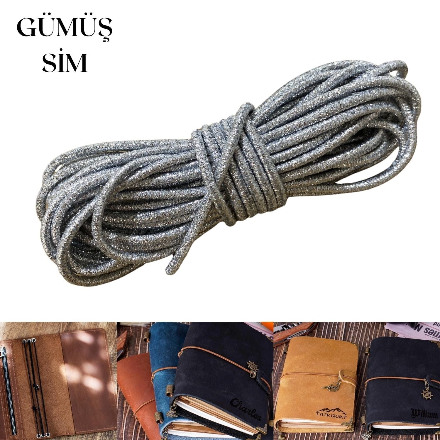 3 mm Yuvarlak Lastik İp 2 metre, Defter Ajanda Kılıfı Sabitleme