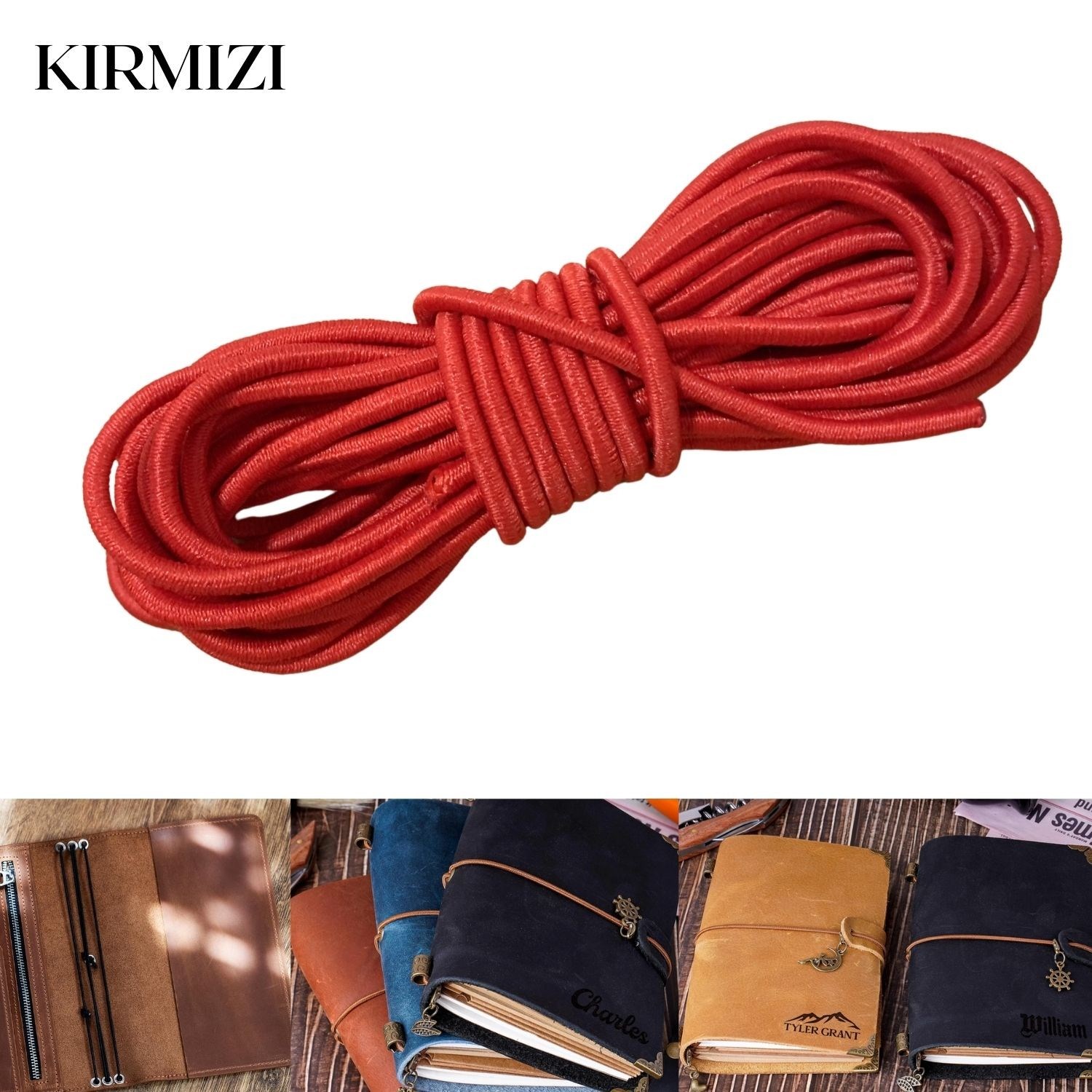 3 mm Yuvarlak Lastik İp 2 metre, Defter Ajanda Kılıfı Sabitleme