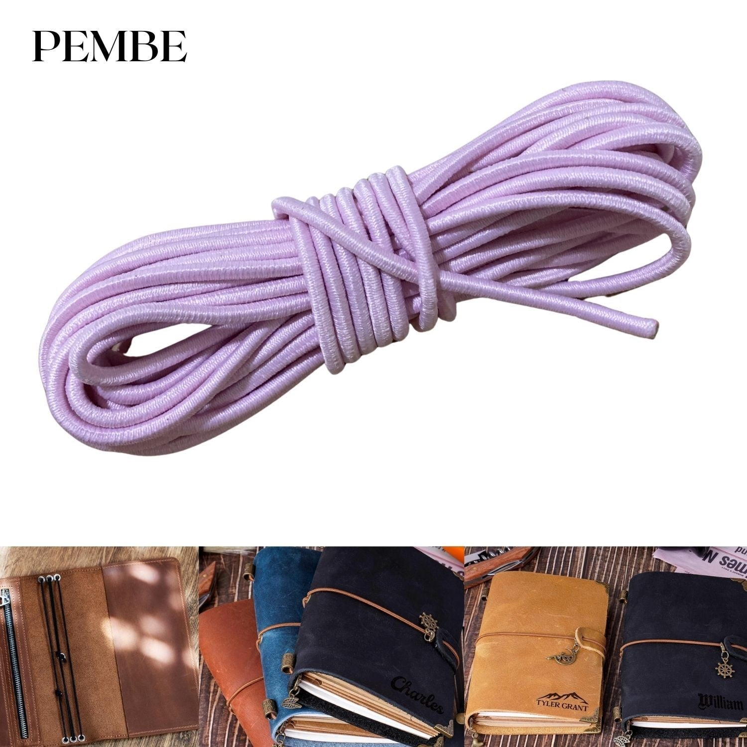 3 mm Yuvarlak Lastik İp 2 metre, Defter Ajanda Kılıfı Sabitleme