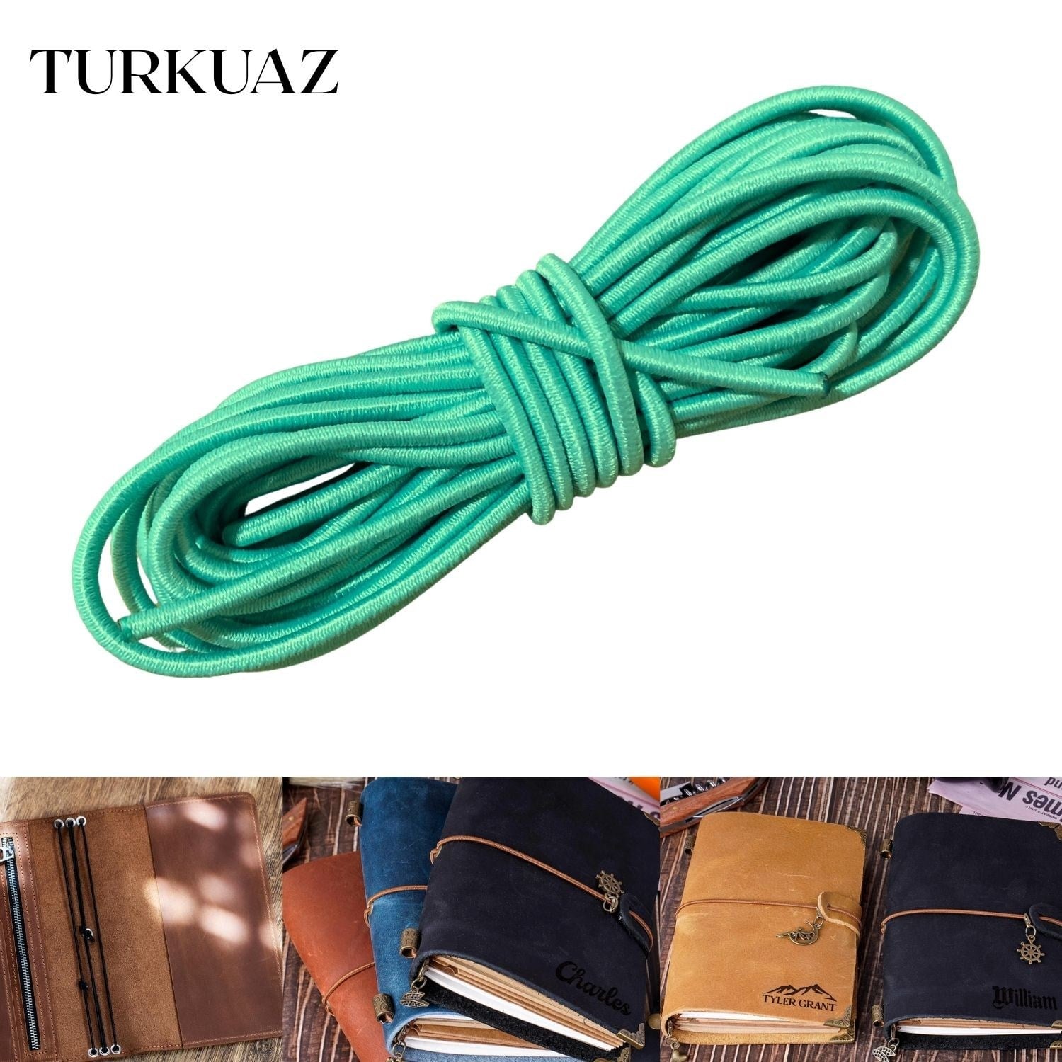 3 mm Yuvarlak Lastik İp 2 metre, Defter Ajanda Kılıfı Sabitleme