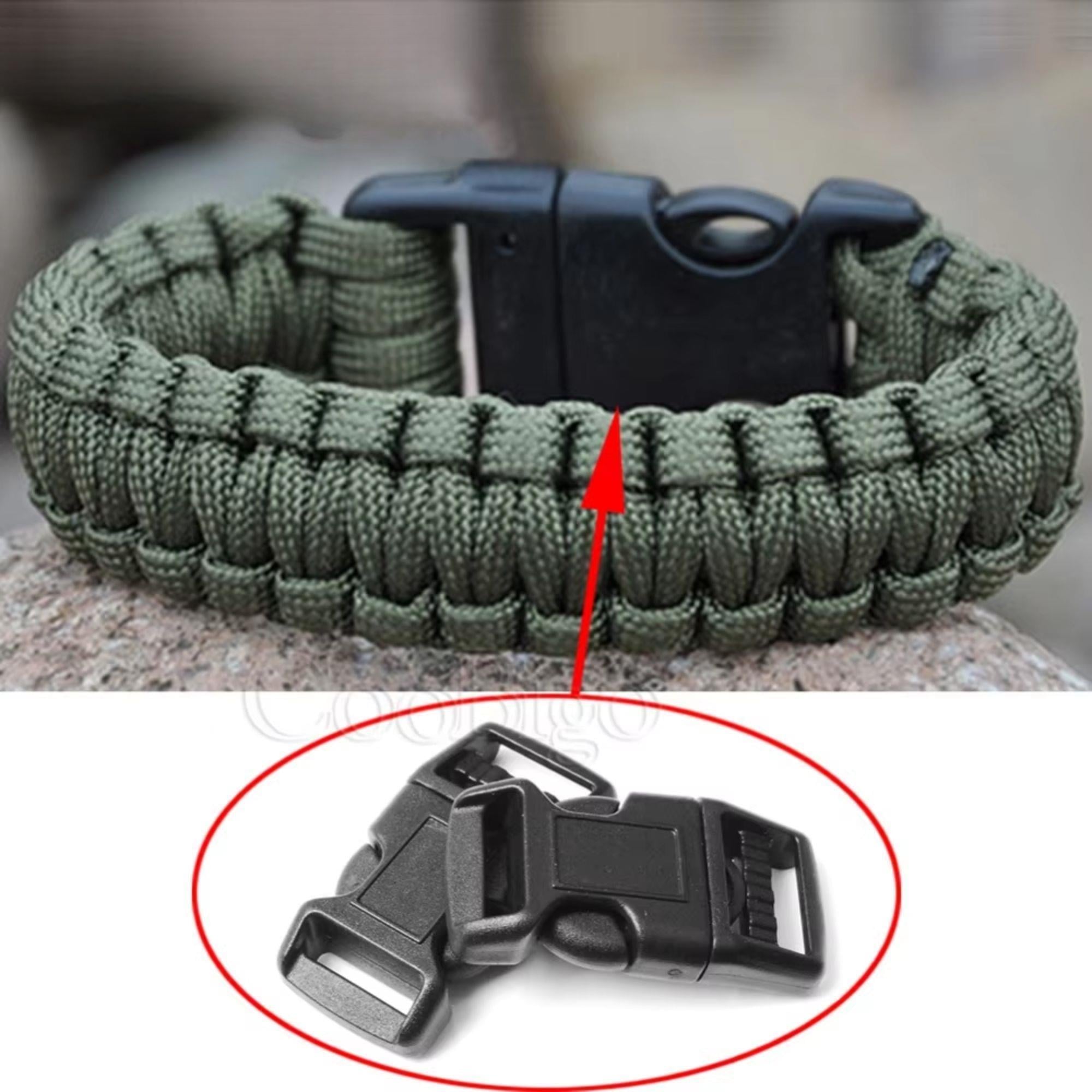 4 Adet Paracord Bileklik İçin Plastik Siyah Klips, 