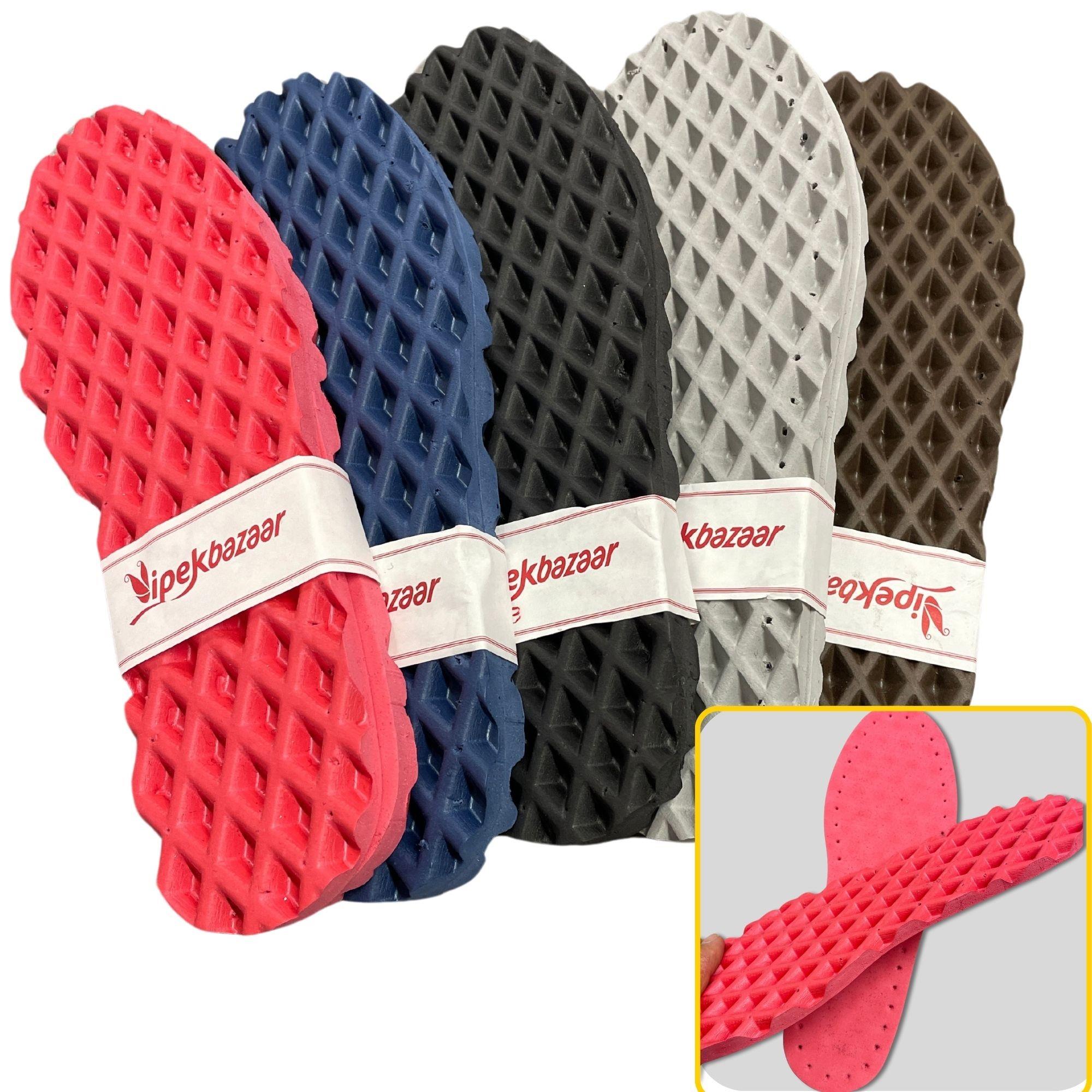 5 Çift Renkli Delikli Eva Terlik Tabanı, Kendin Yap Örgü Taban