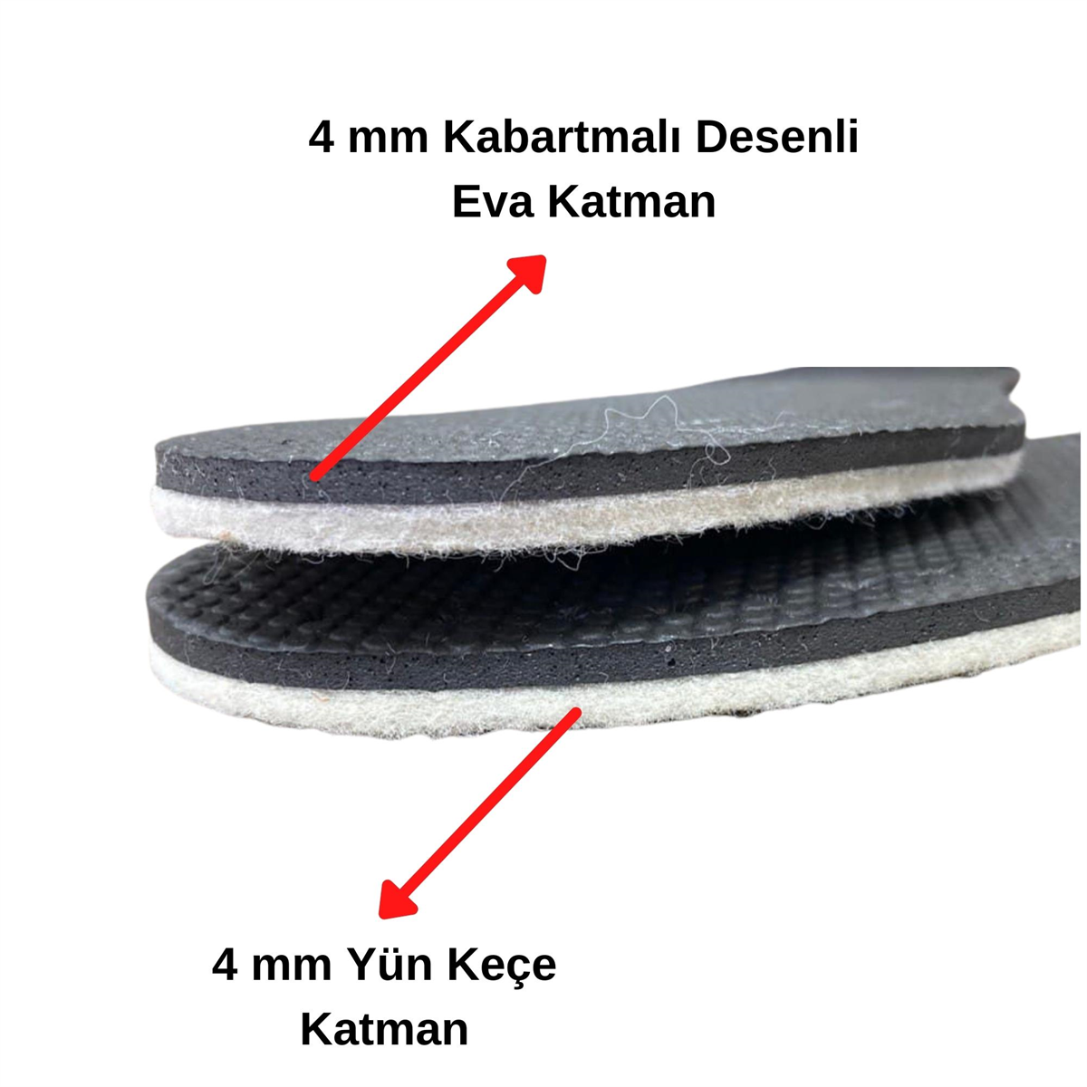 6 Çift Beyaz Yün Keçe Panduf Patik Tabanı Hobi Örgü Taban