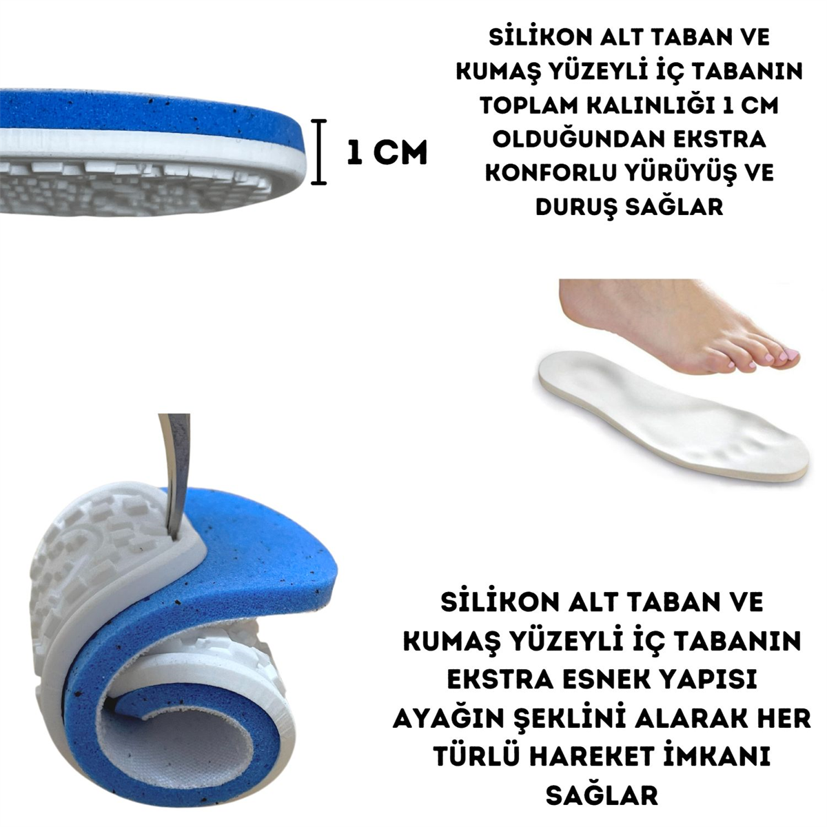 Açık Gri Yumuşak Silikon Bebek Çocuk Panduf Tabanı, Hobi Örgü Patik İçin Delik İzli Silikon Alt Taban