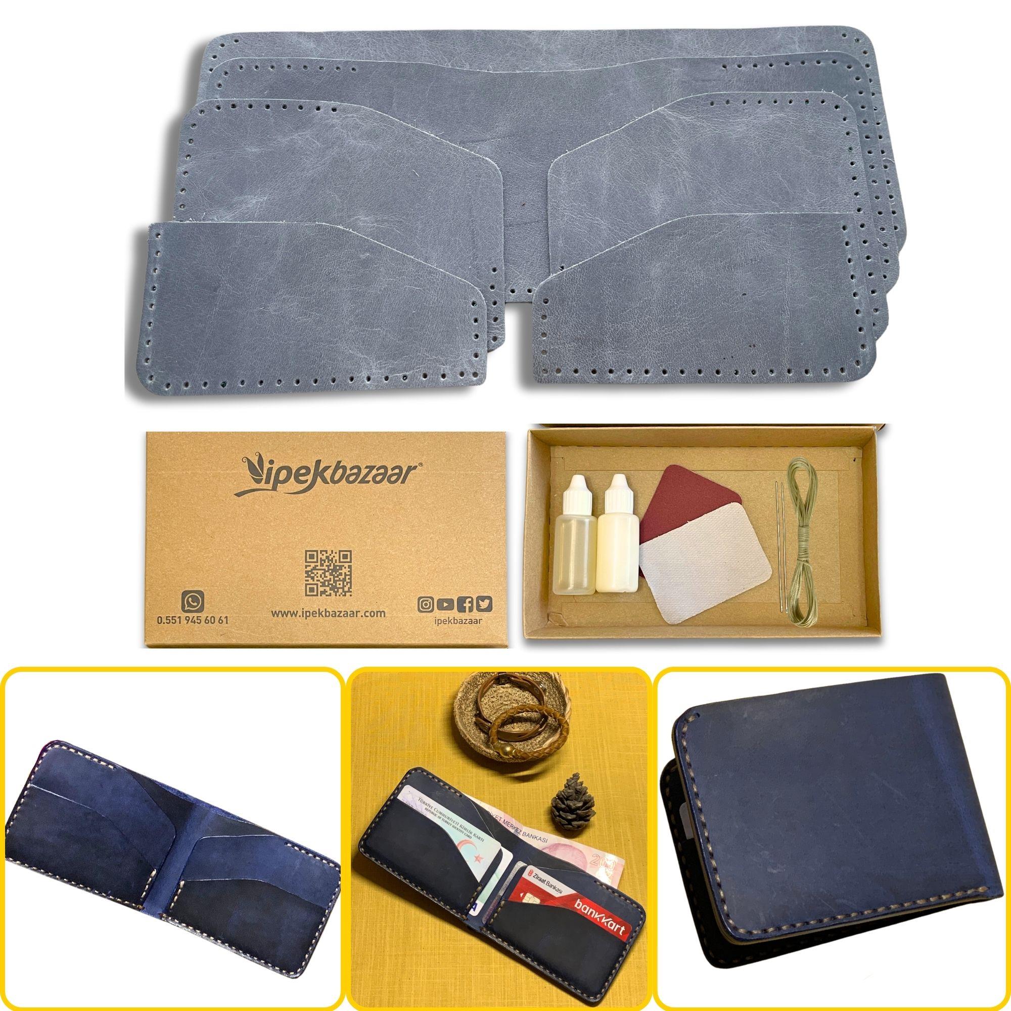 Ahlat Yatay Hakiki Deri Cüzdan Kendin Yap Seti, Diy Parça Deri Hobi Kit