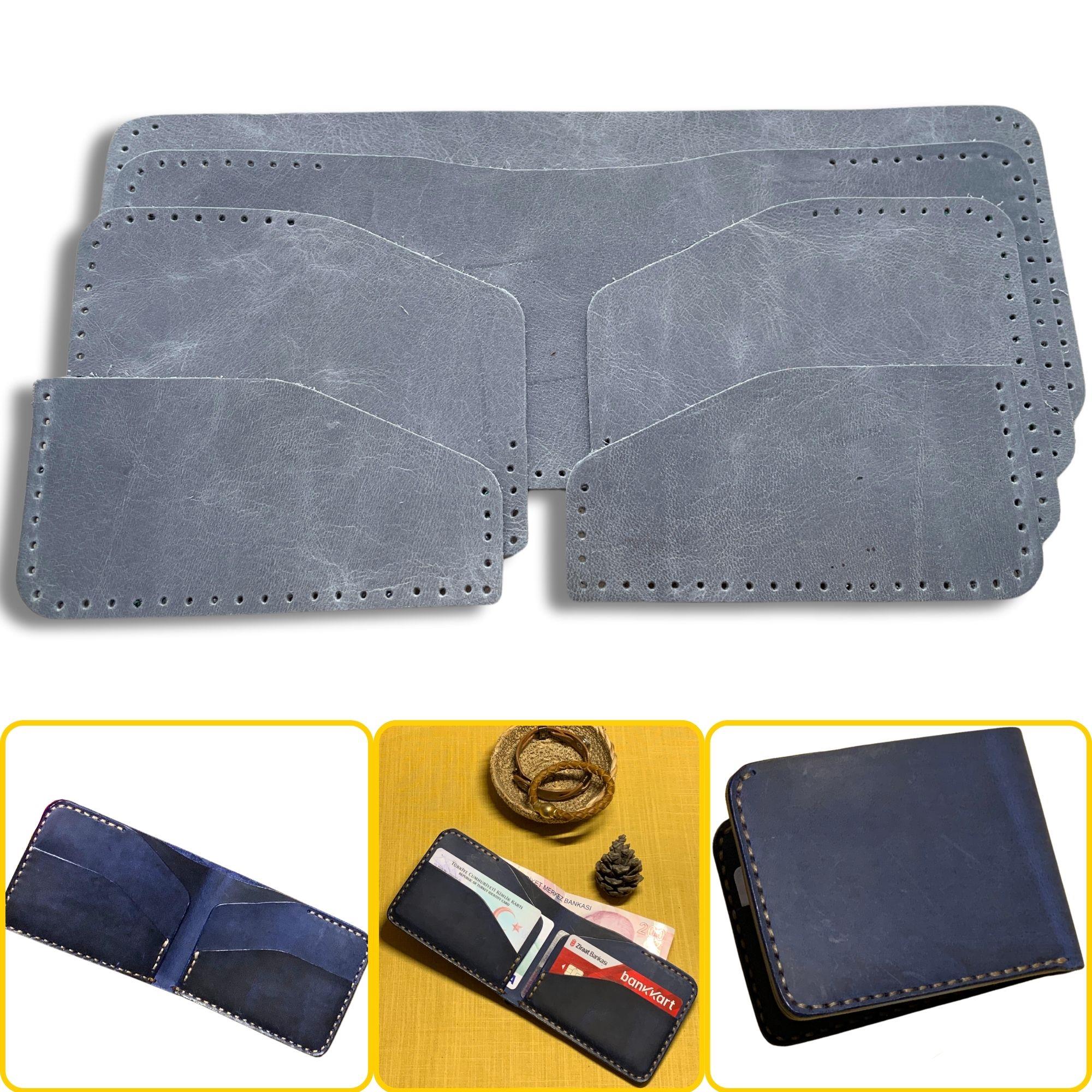 Ahlat Yatay Hakiki Deri Cüzdan Kendin Yap Seti, Diy Parça Deri Hobi Kit