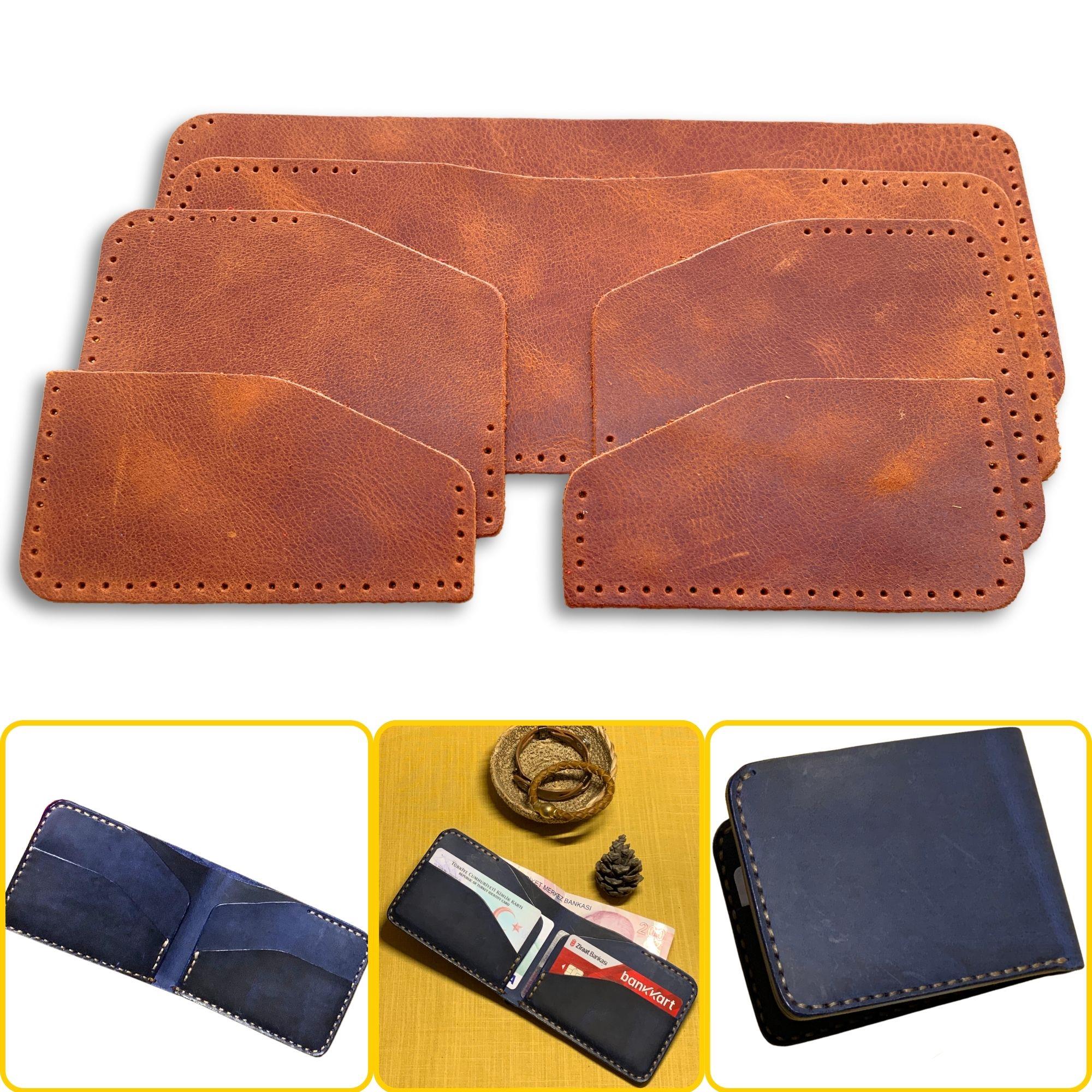 Ahlat Yatay Hakiki Deri Cüzdan Kendin Yap Seti, Diy Parça Deri Hobi Kit