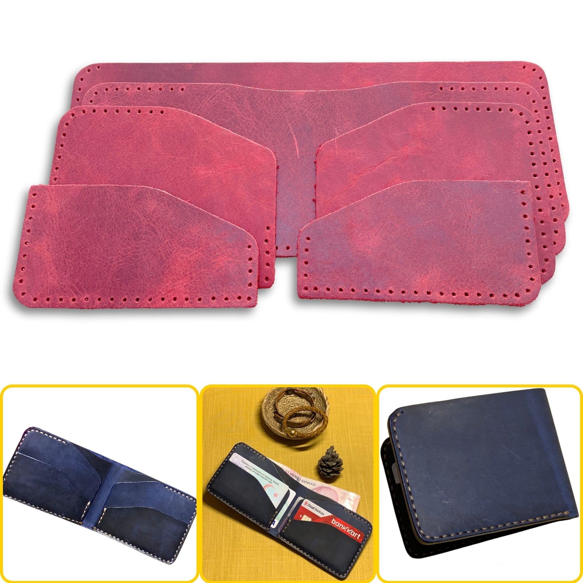 Ahlat Yatay Hakiki Deri Cüzdan Kendin Yap Seti, Diy Parça Deri Hobi Kit