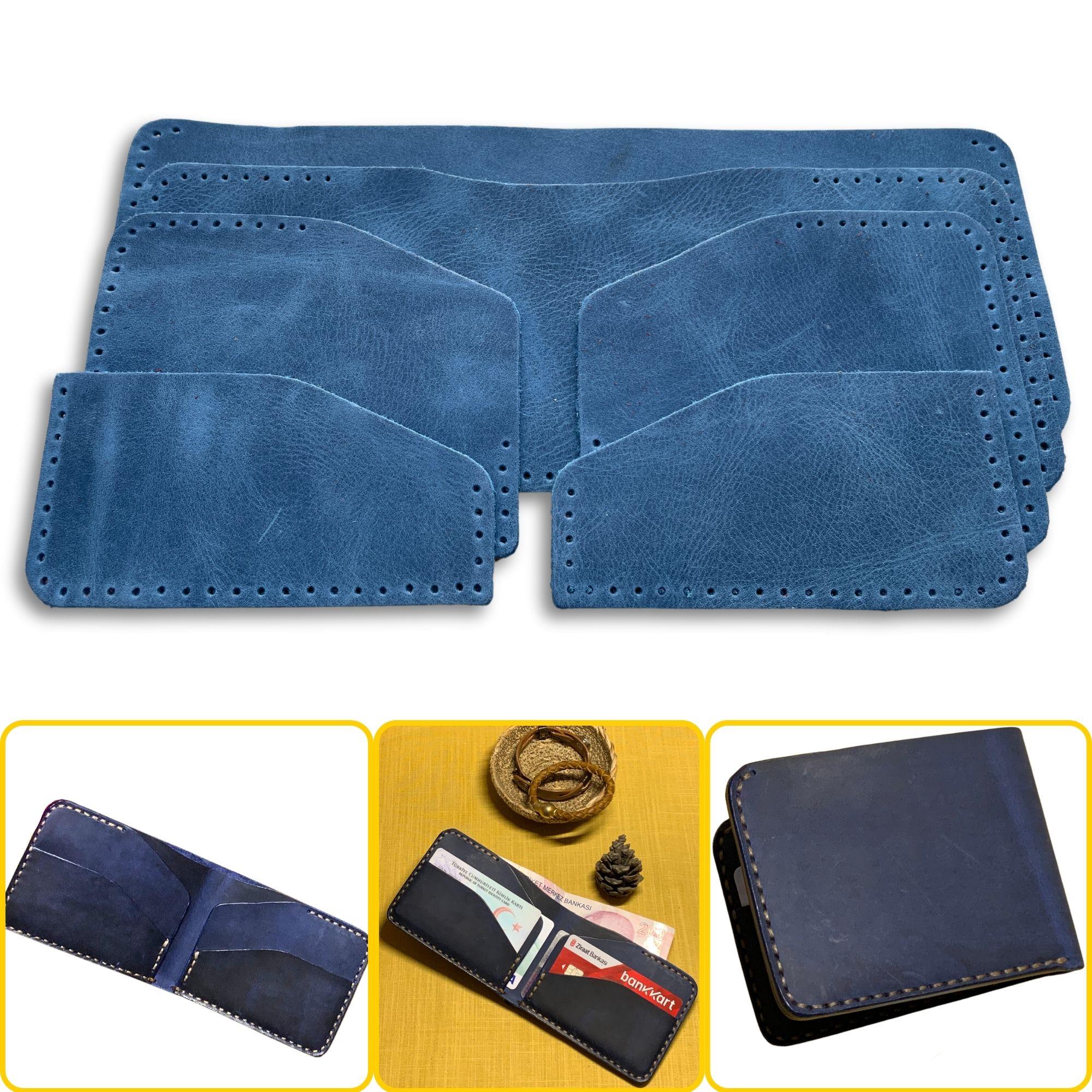 Ahlat Yatay Hakiki Deri Cüzdan Kendin Yap Seti, Diy Parça Deri Hobi Kit
