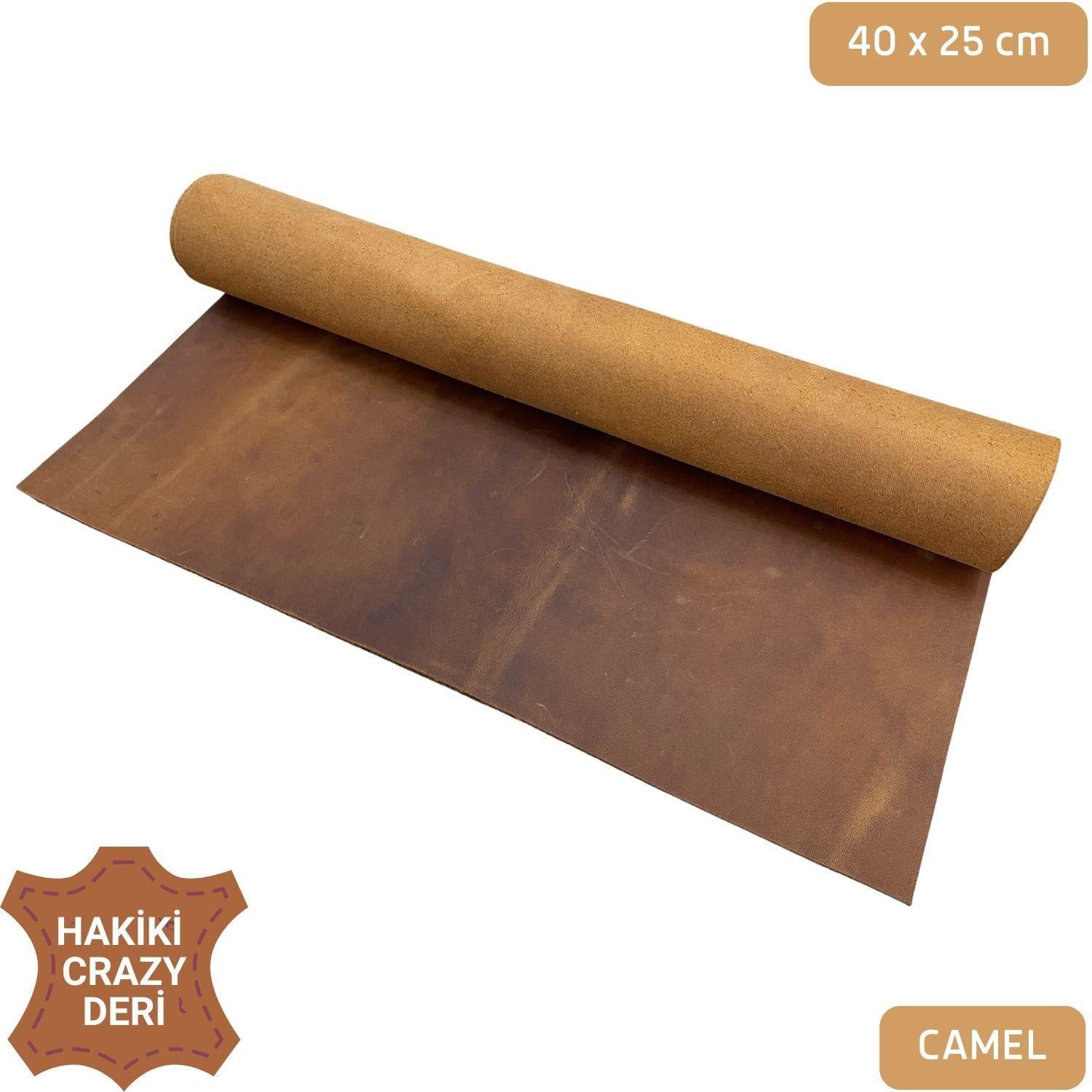A+ Crazy Parça Deri 40*25 cm, Deri Hobi İçin Crazy Deri Hakiki Deri Parçası