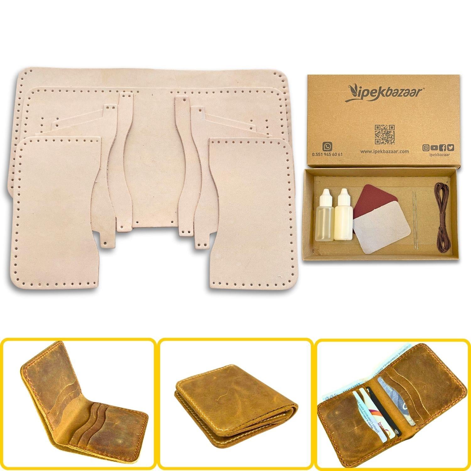 Dara 6 Kartlı Hakiki Deri Cüzdan Kendin Yap Seti, Diy Parça Deri Hobi Kit