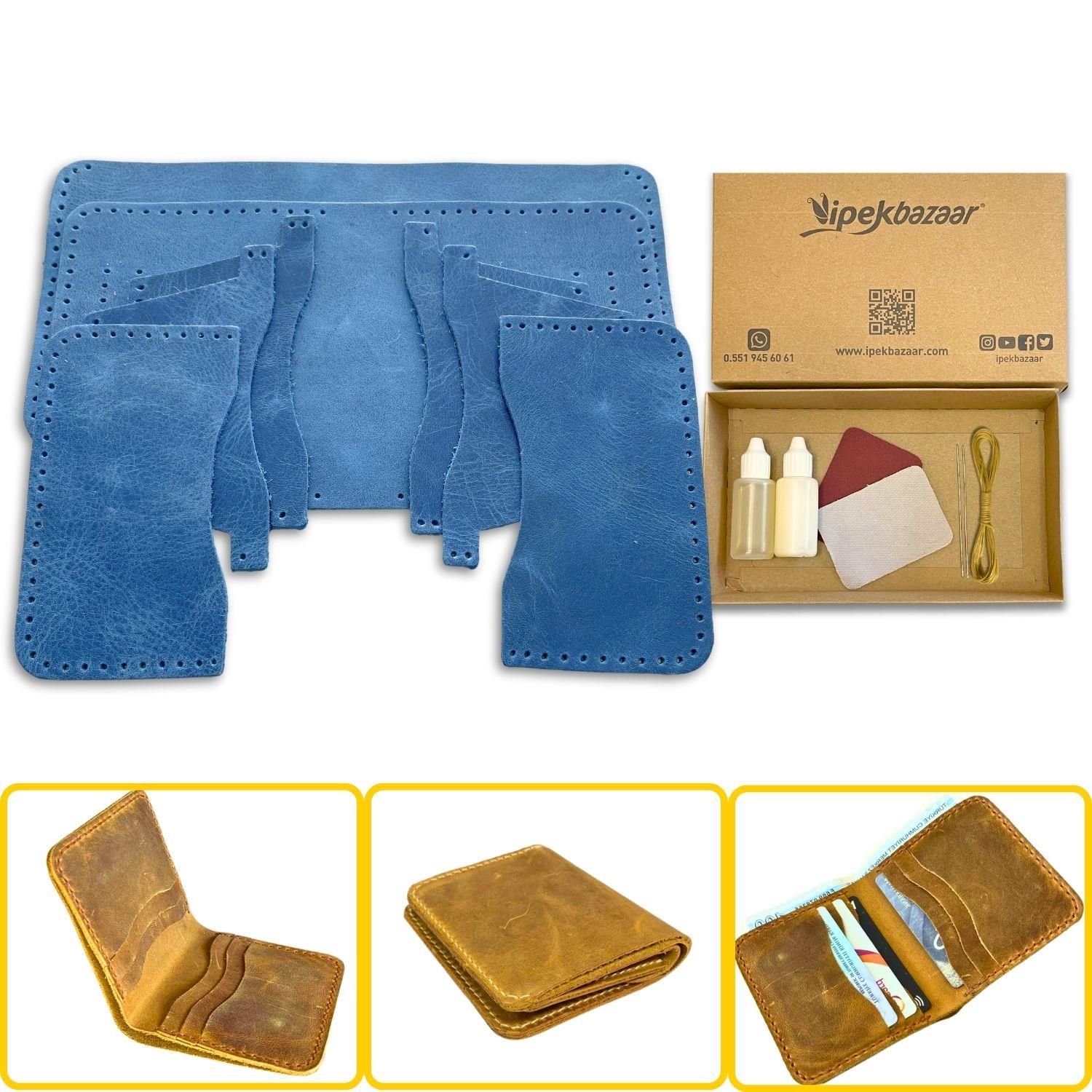 Dara 6 Kartlı Hakiki Deri Cüzdan Kendin Yap Seti, Diy Parça Deri Hobi Kit