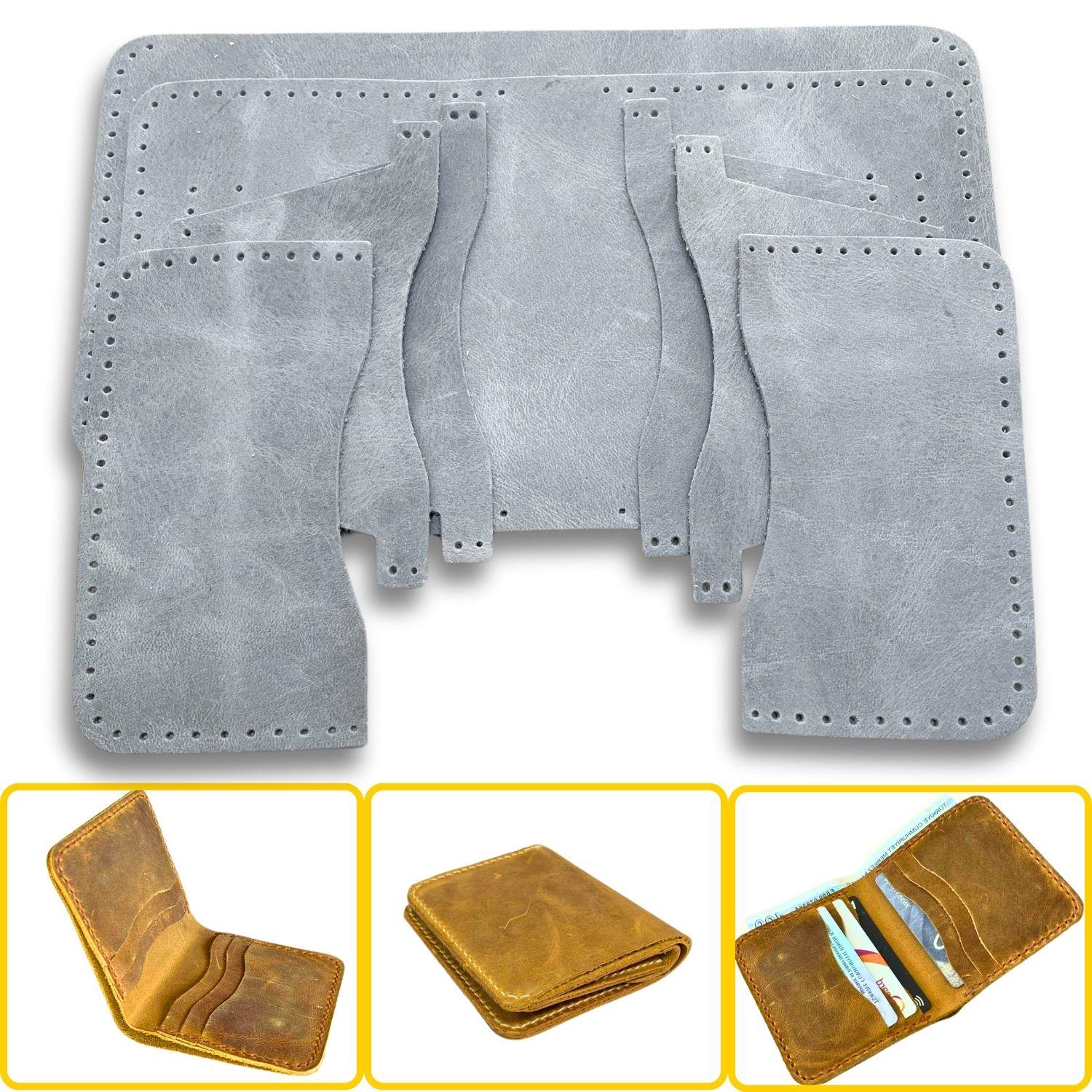 Dara 6 Kartlı Hakiki Deri Cüzdan Kendin Yap Seti, Diy Parça Deri Hobi Kit