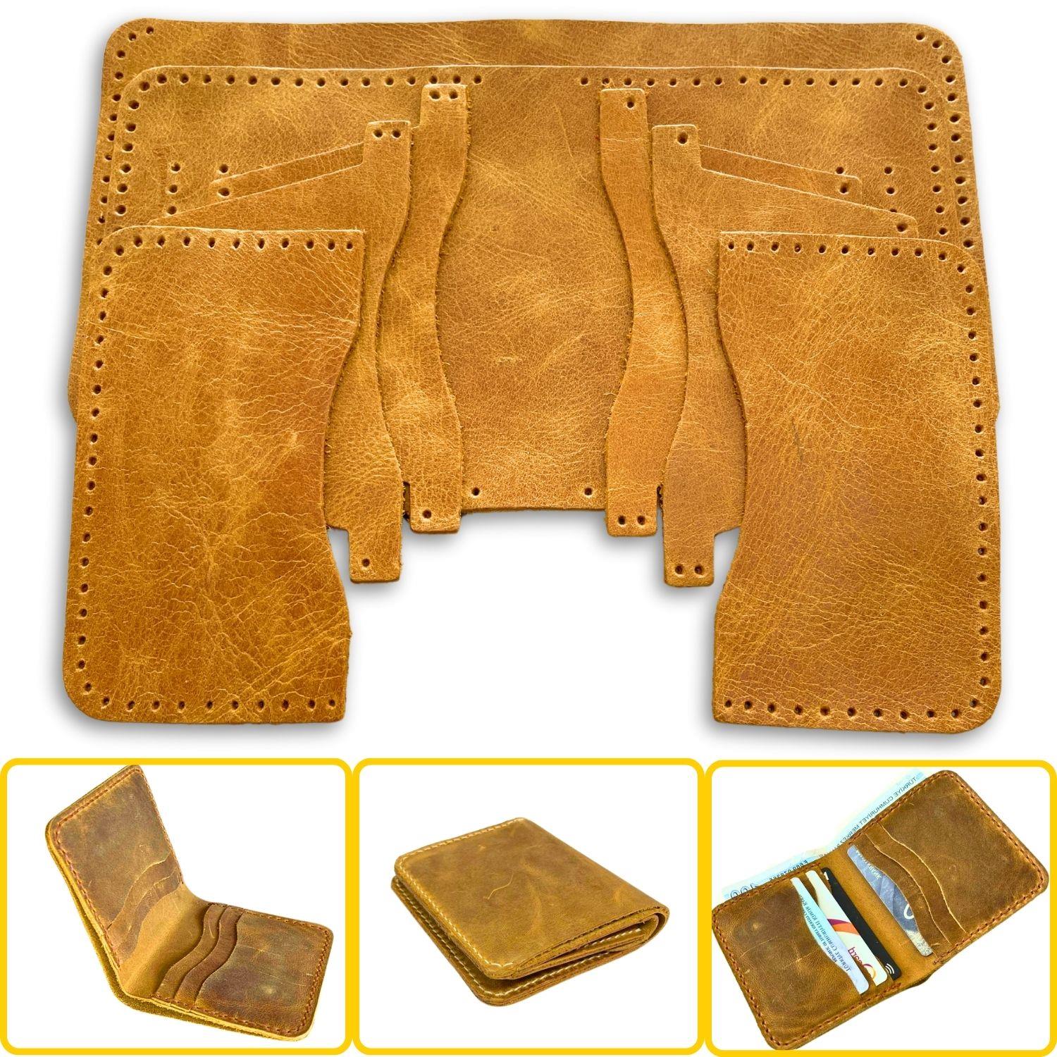 Dara 6 Kartlı Hakiki Deri Cüzdan Kendin Yap Seti, Diy Parça Deri Hobi Kit