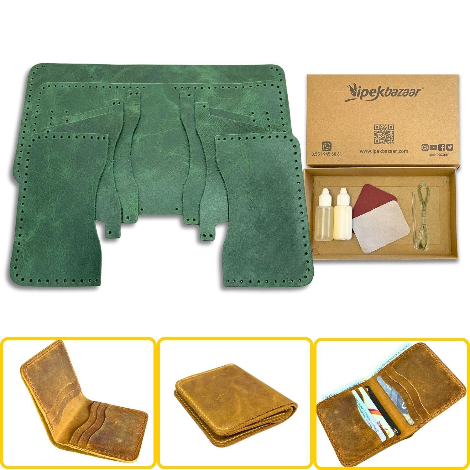 Dara 6 Kartlı Hakiki Deri Cüzdan Kendin Yap Seti, Diy Parça Deri Hobi Kit