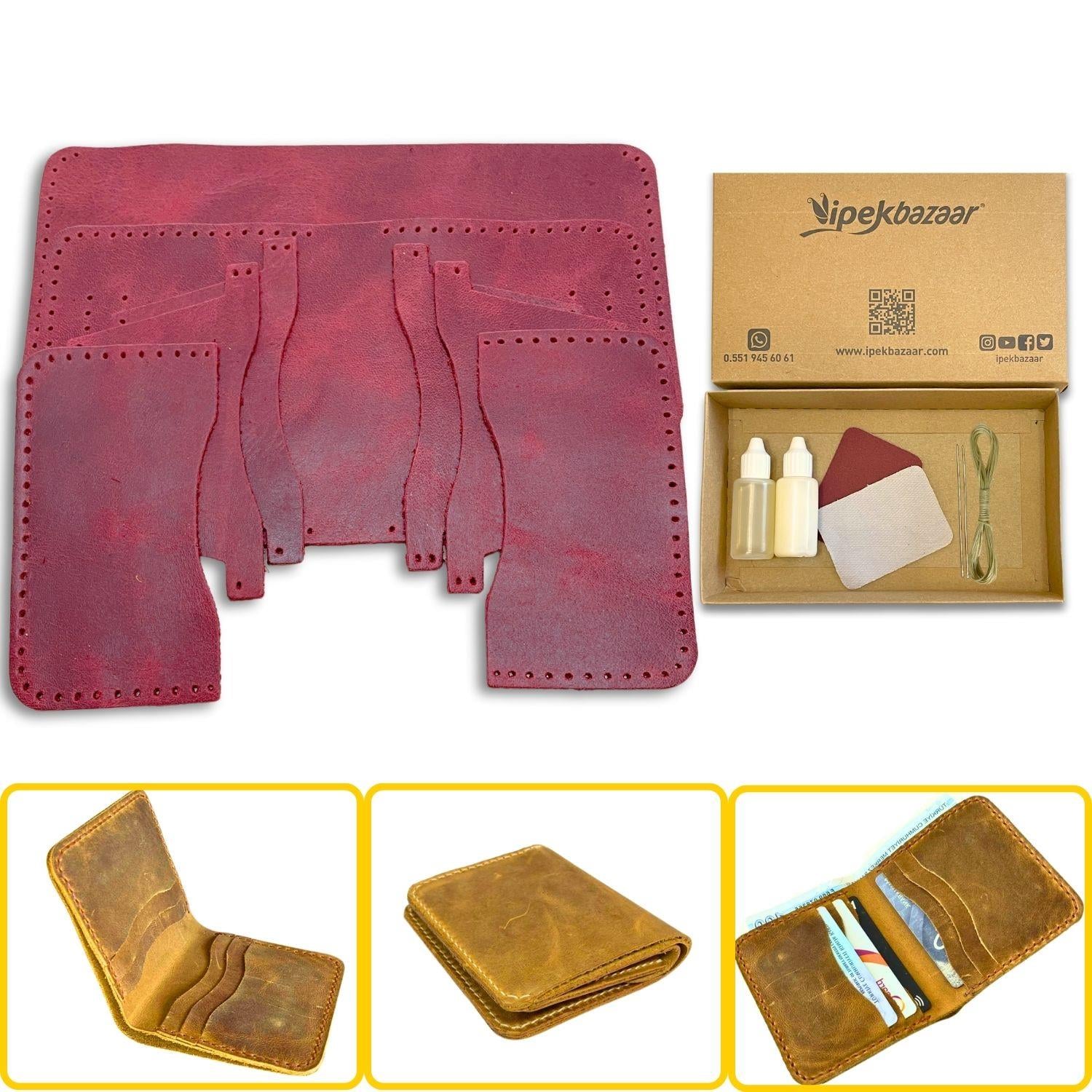 Dara 6 Kartlı Hakiki Deri Cüzdan Kendin Yap Seti, Diy Parça Deri Hobi Kit